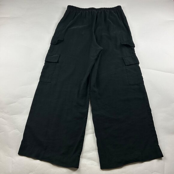 A New Day Black Soft Canvas Wide Leg Cargo Pant L - Picture 6 of 7